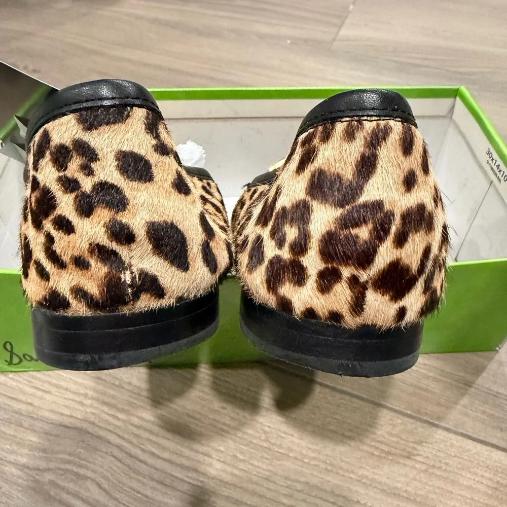 Sam Edelman Animal Print Loafers with Gold Detail - Picture 3 of 7